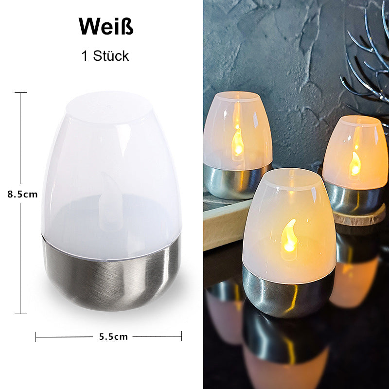 💖Solar Power Tea Lights Outdoor Flameless Flicker IP65 Waterproof Table Lamp LED Candles with Dusk to Dawn Sensor