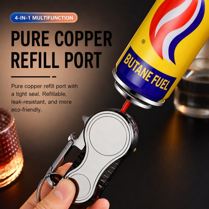 🔥HOT SALE🔥Multifunctional lighter with watch🔥 — — Watch/compass/keychain/bottle opener/cool lamp in one
