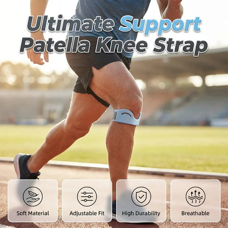 🔥🔥Silicone Knee Patella Strap – Shock-Absorbing & Breathable Support