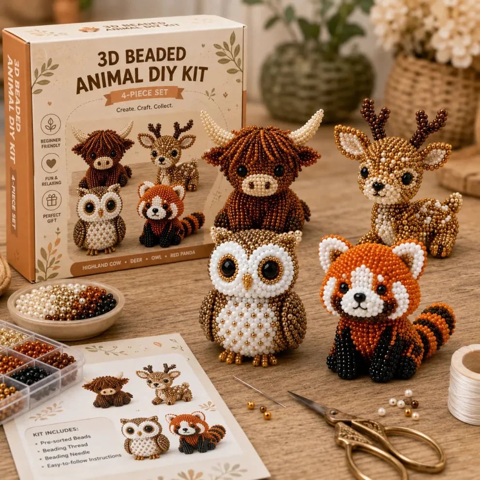 🏆Small 3D bead animal craft kit