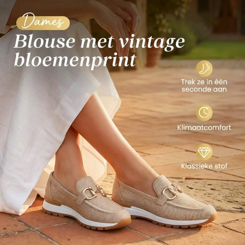❄️👟Ademende Dames Loafers met Metalen Gesp – Lichtgewicht Instapschoenen met Comfortabele Ondersteuning