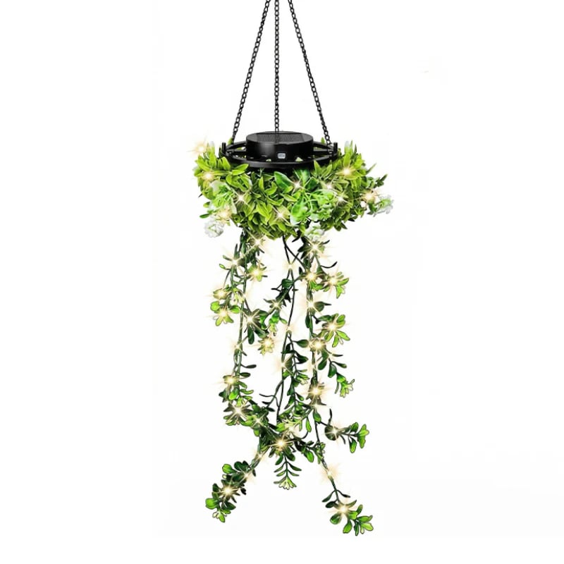 🔥 Solar-Powered Hanging Lamp made of Milangras 🌿 Create Your Own Cozy Garden 💡