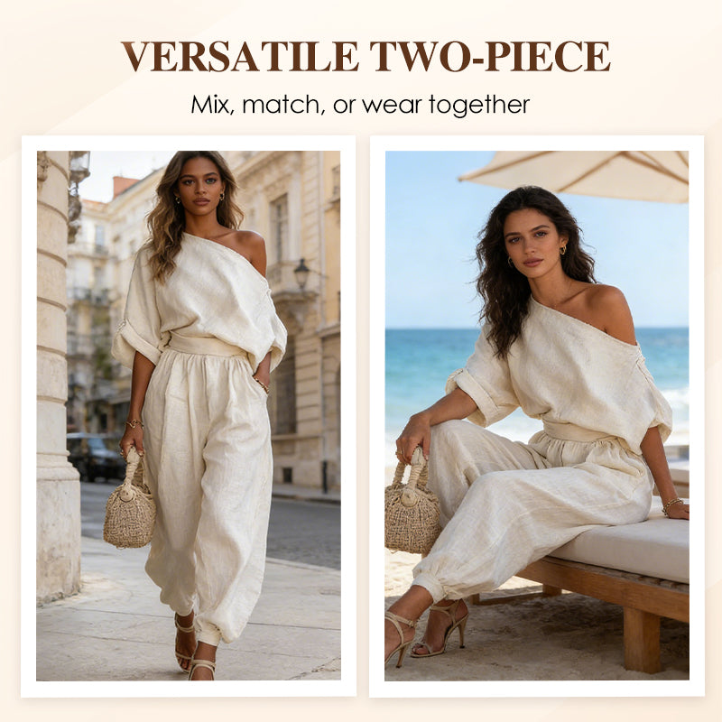 Women's Asymmetrical One-Shoulder Top & Pants Set