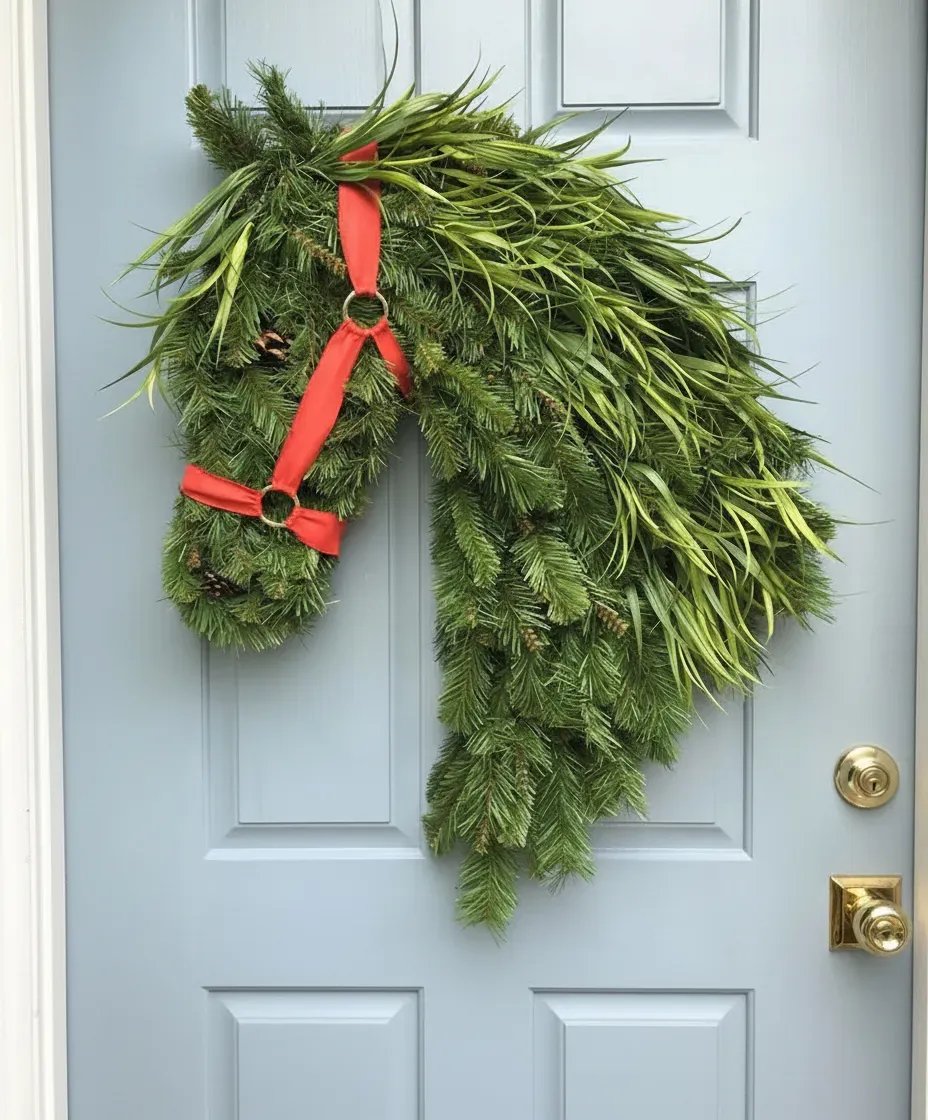 🐴Horse Head Wreath – Farmhouse Equestrian Door Decor✨