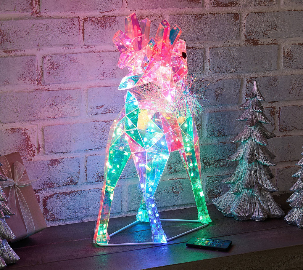 Outdoor RGB Holographic Reindeer with Remote