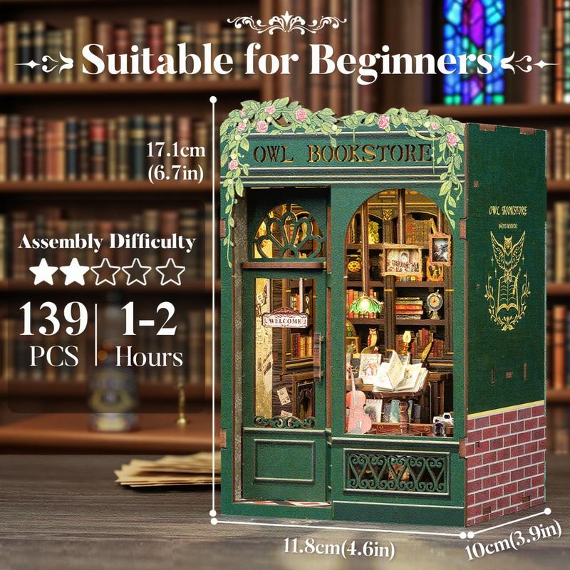 Exclusive Offer💥Owl Bookstore DIY Miniature Booknook Wooden Furniture Kit