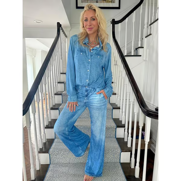 🌙 Denim Dreams Pajama Set – Cozy Fit, Soft Denim‐Look Loungewear for All Night Comfort 🌟