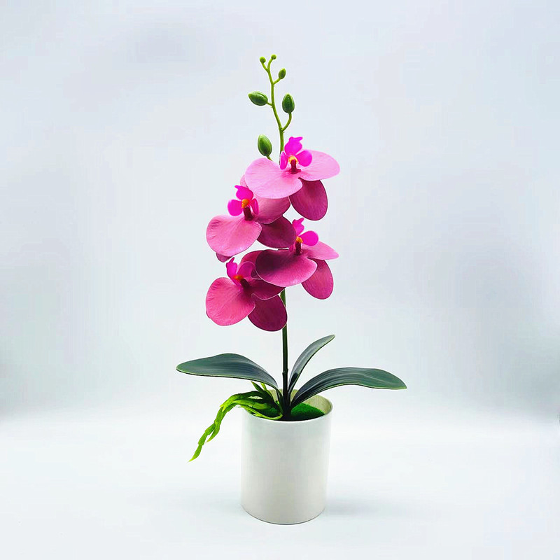 Decorative Artificial Orchid Plant – Elegant Faux Flower for Living Room and Table Display