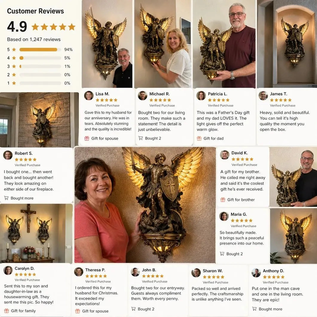 St. Michael Guardian Angel Wall Light✨