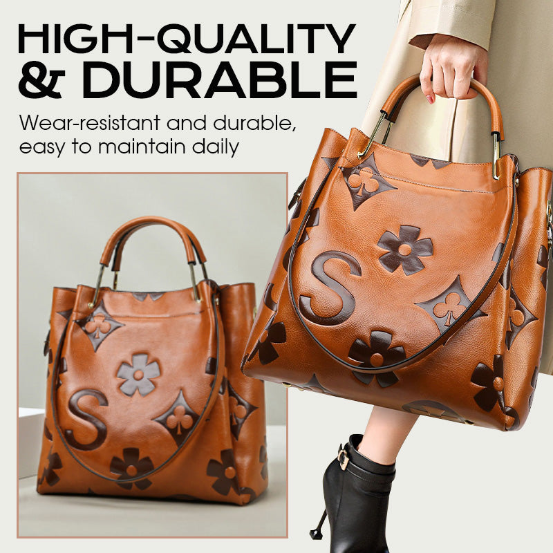 🔥🔥Large-Capacity Vintage Embossed Bucket Bag