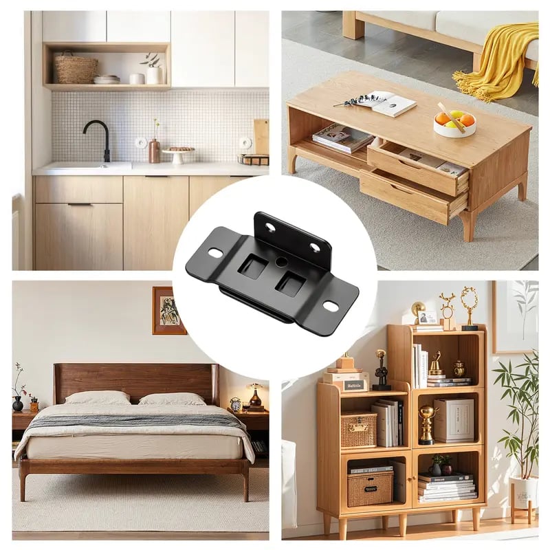 🛠️8 Pack Quick Fitting Furniture Joint Bracket, Duty Corner Brace Joint Right Angle Bracket, Stainless Steel Furniture Corner Connectors with Screws for Drawers, Cabinets, Tables, and Chairs