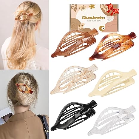 🌞Summer Hot Sale✨French Concord Flat Hair Clips, Curved Claw Clips for Women Girls, Lay Down Claw Clips, Valentine's Day Gifts Accessories