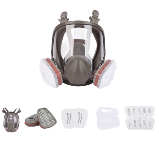 😷 Full Face Respirator Mask ✅ 17-in-1 Anti-Fog Reusable Gas Dust Chemical Protection for Painting Construction Industrial Work