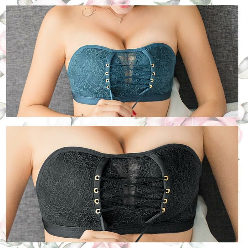 Strapless Lace Drawstring Bandeau