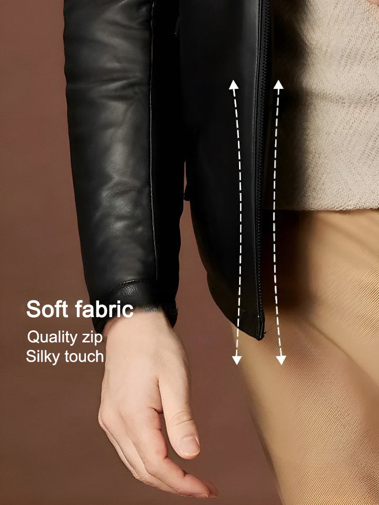 🔥Free shipping🔥Men‘s Quilted Faux Leather Jacket[Fashion and warmth]