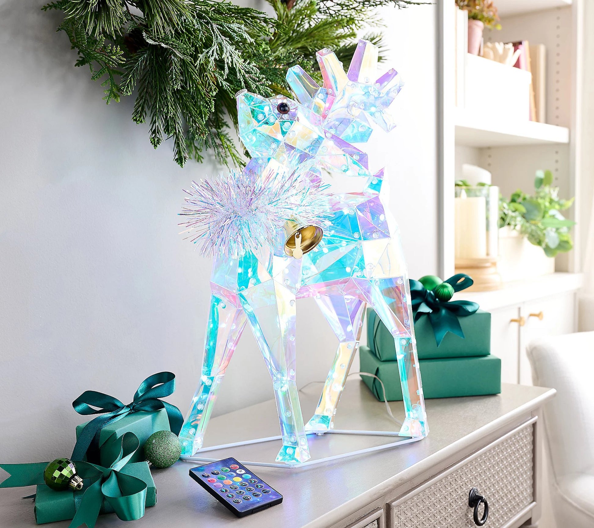 Outdoor RGB Holographic Reindeer with Remote