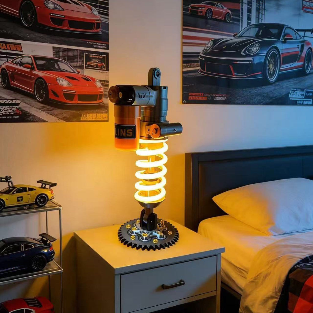 🎁🔥Ohlins Inspired Suspension Shock Absorber Lamp - Adjustable LED Light for Gamers & Car Enthusiasts