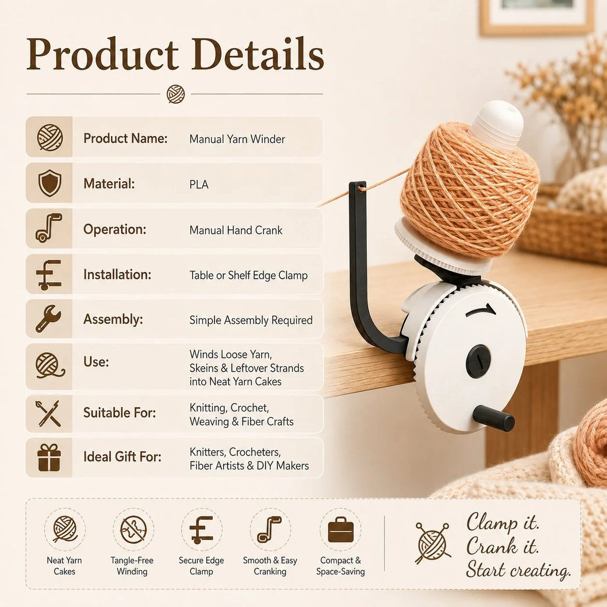 🎉🔥Manual Yarn Winder
