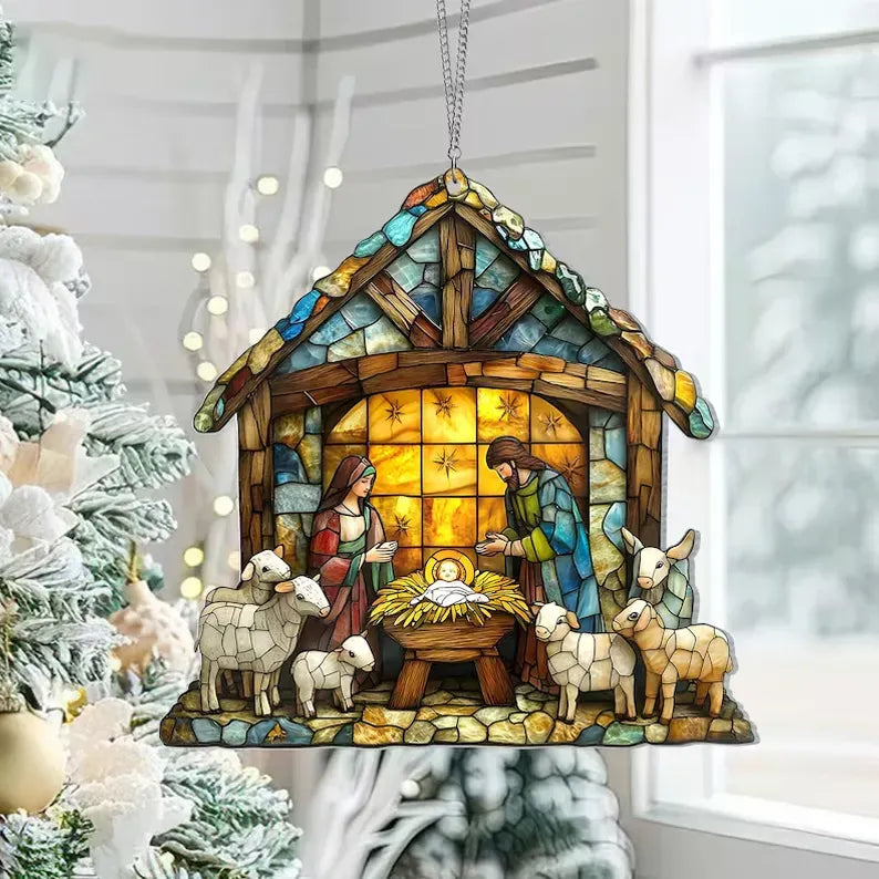 [💥Final 3-hour Preferential Deal 💥]👼Home Decor-Nativity Jesus Christ Decoration Suncatcher