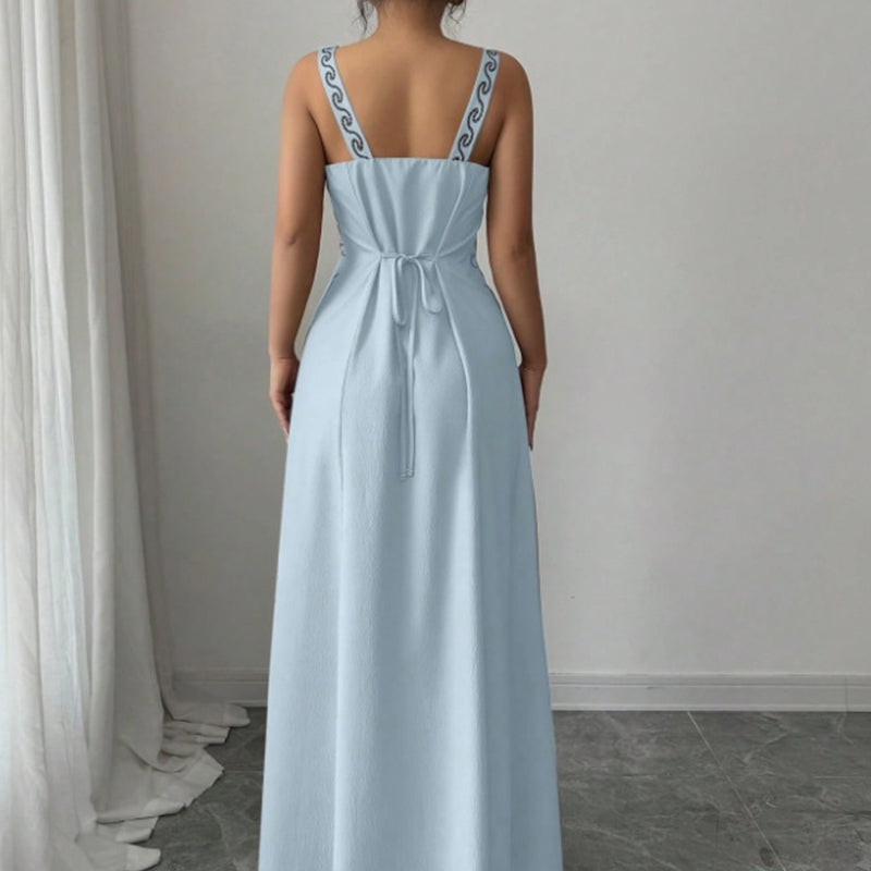 📢📢⏰Sleeveless V-Neck Floral Print Slit Dress