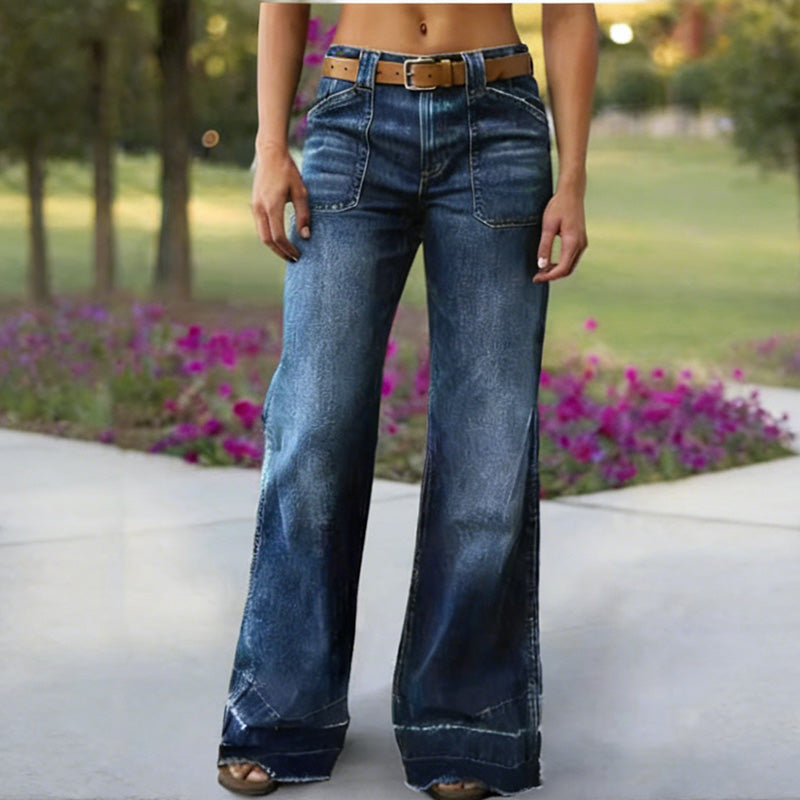 📢📢⏰Women's Retro Flare Jeans with Pockets