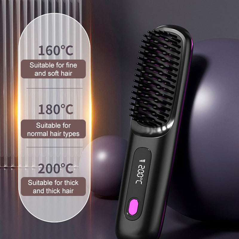 🔥🔥Wireless Ceramic Heating Hair Straightening Comb
