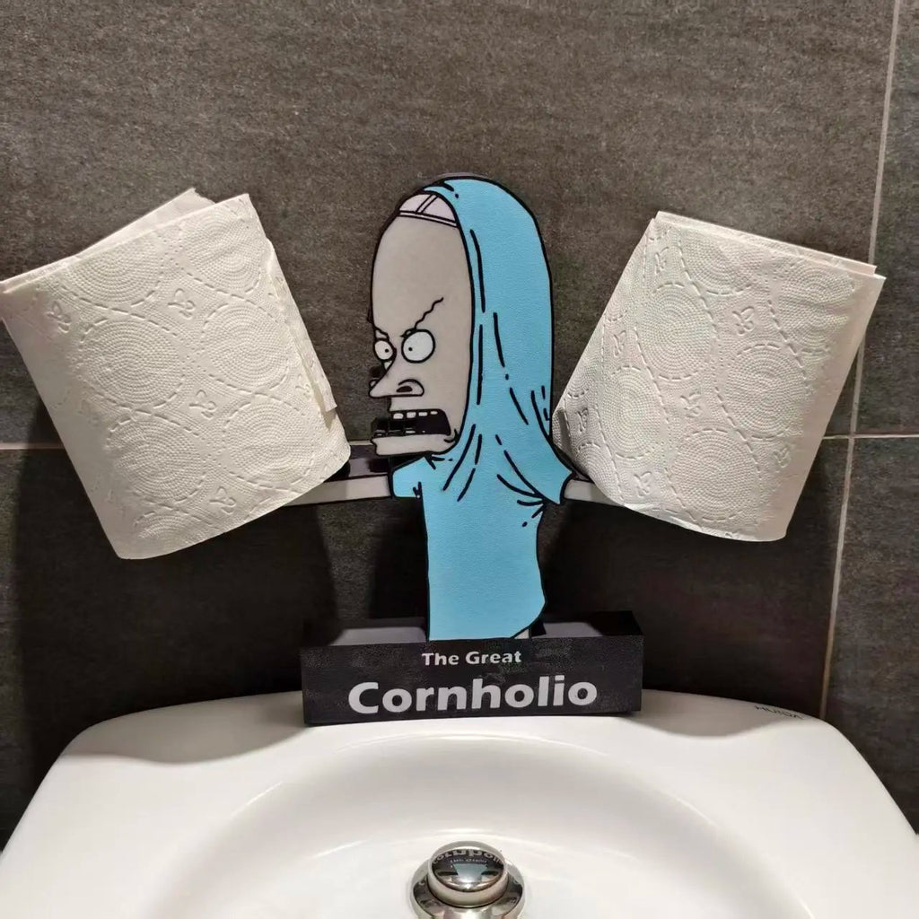 Cornholio TP Holder for Bathroom Decor, 90s Pop Culture Beavis and Butt-Head