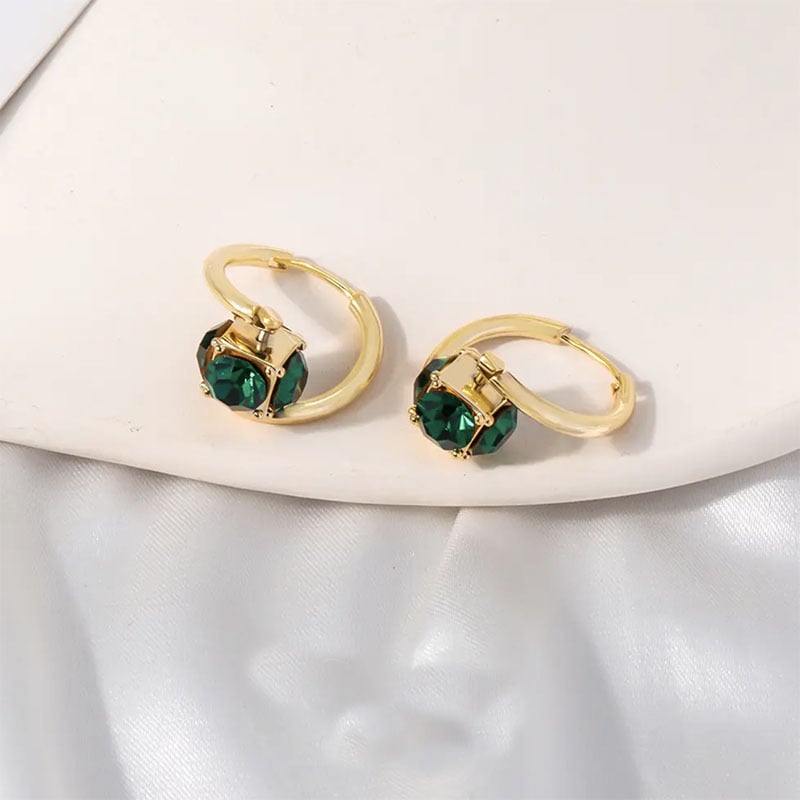 Fashion Green Crystal Earrings