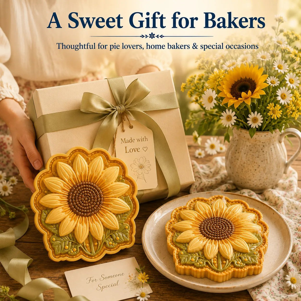 ⏳🌸 8-Design Spring Garden Mini Pie Mold Collection | Reusable Embossed Molds for Shaping Detailed Bee, Butterfly, Ladybug, Sunflower, Cottage & More