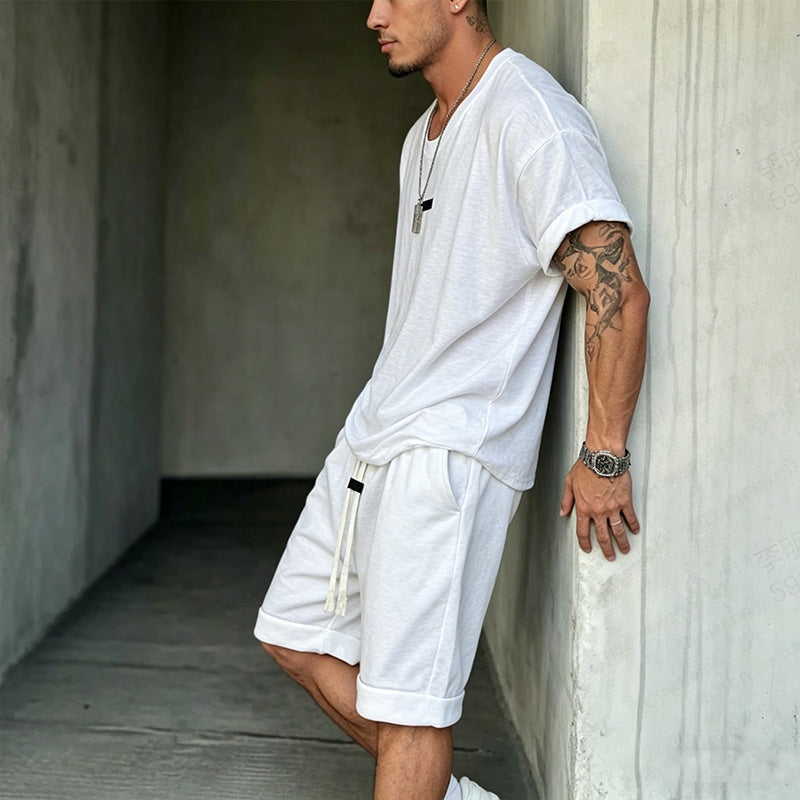 🎁💥Men's Casual T-Shirt & Shorts Set