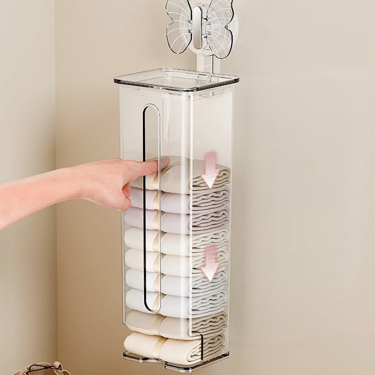 Suction cup wall-mounted underwear storage box with lid