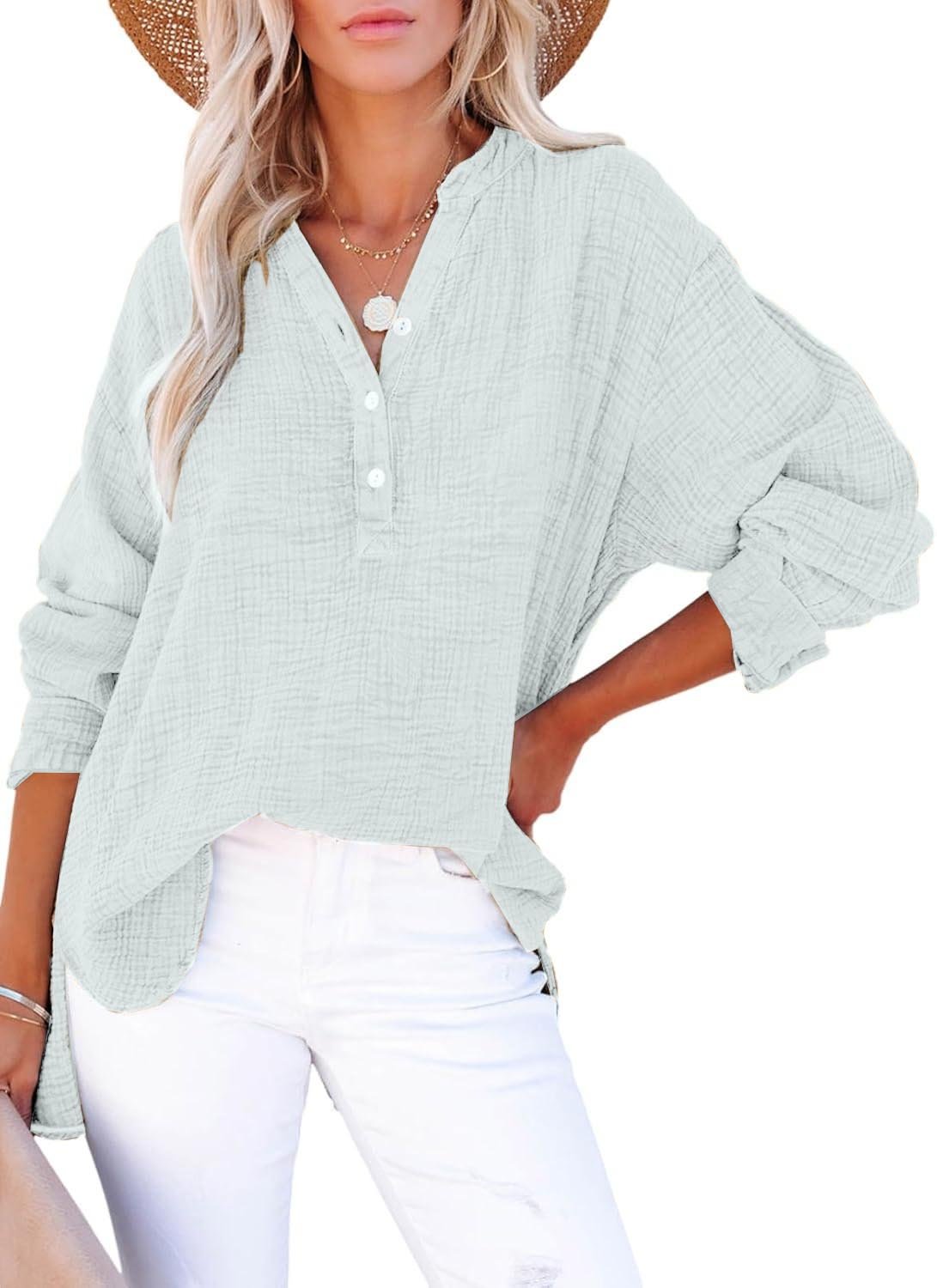 🔥WOMEN'S V NECK DRESSY PUFF RUFFLE BLOUSE CASUAL SHORT SLEEVE TOPS