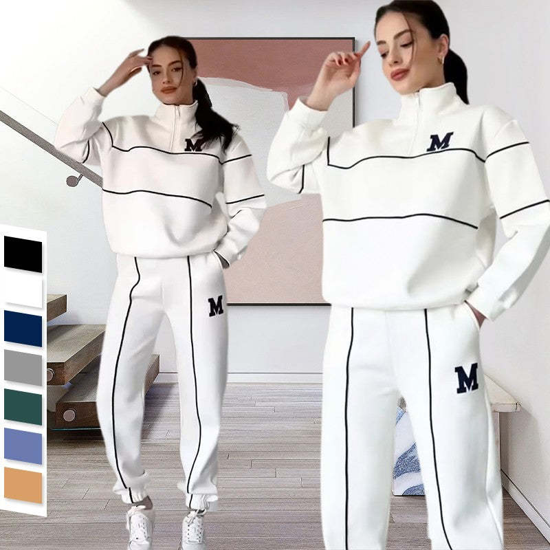 🔥Women's Casual Letter M Long Sleeve Two Piece Set