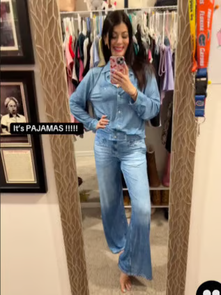 🌙 Denim Dreams Pajama Set – Cozy Fit, Soft Denim‐Look Loungewear for All Night Comfort 🌟