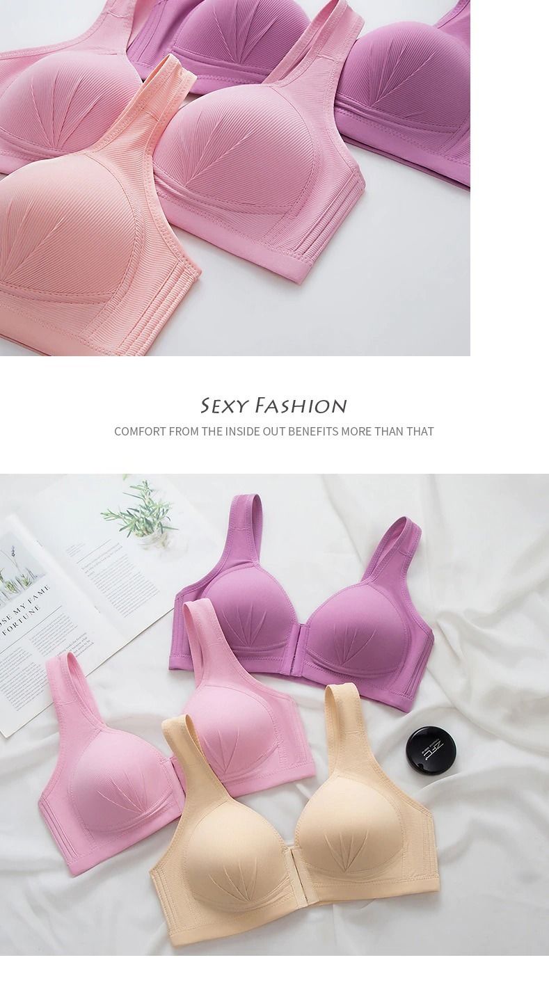 1 Plus Size Sexy Push Up Bra Front Closure Solid Color Brassiere