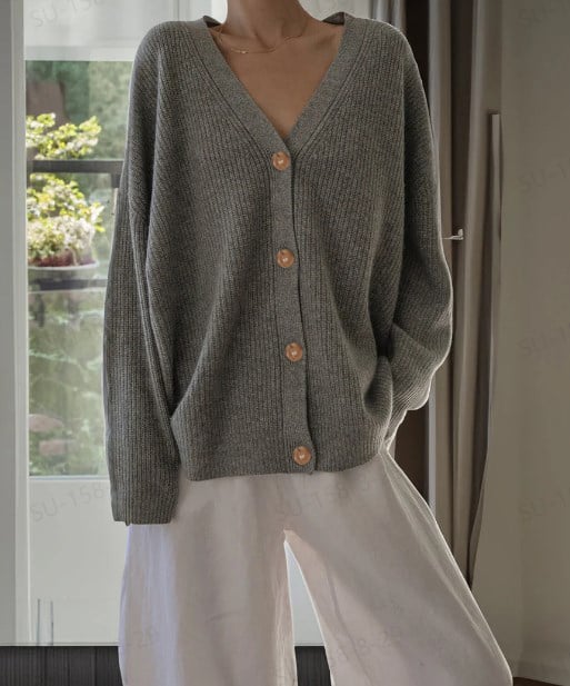 Fall-Winter Stylish Button Oversized Cocoon Cardigan