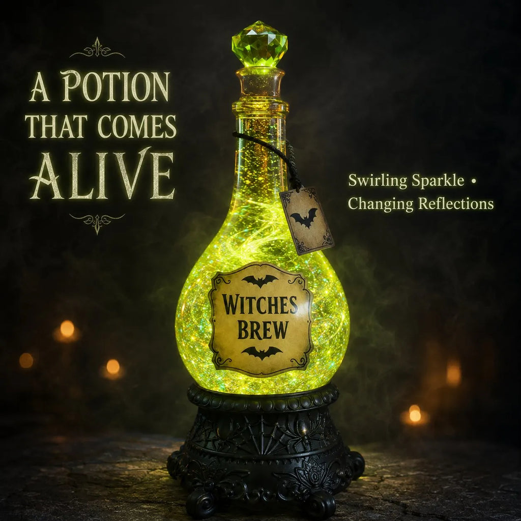 🔥HOT SALE🔥Lighted Witches’ Brew Poison Bottle Glitter Globe