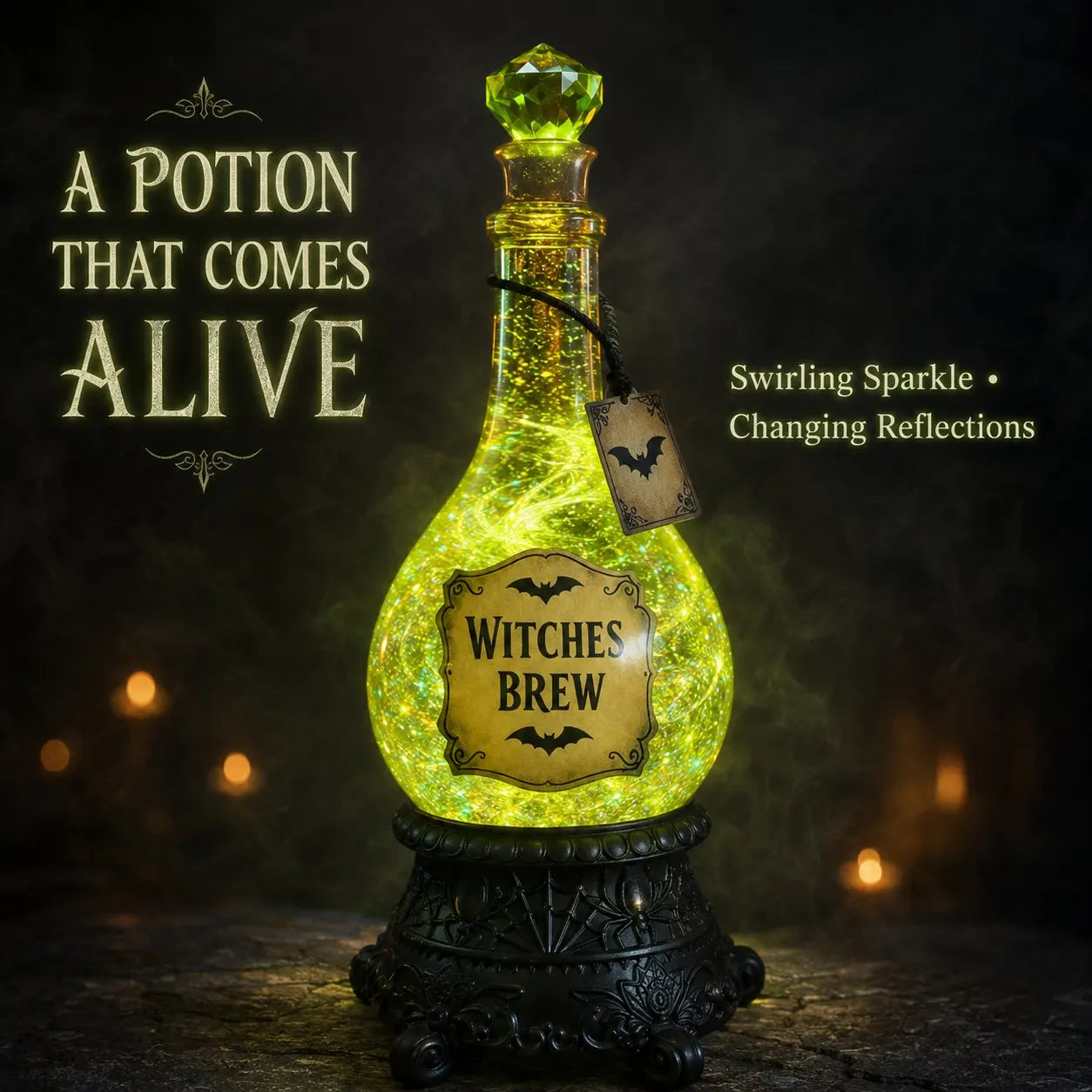 🔥HOT SALE🔥Lighted Witches’ Brew Poison Bottle Glitter Globe