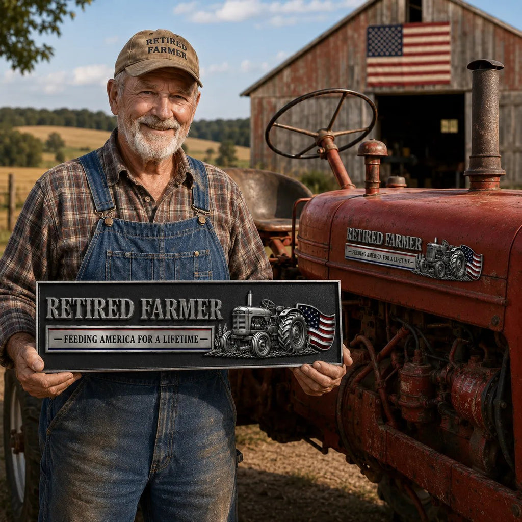 🏆Retired Farmer – Feeding America for a Lifetime Metal Emblem