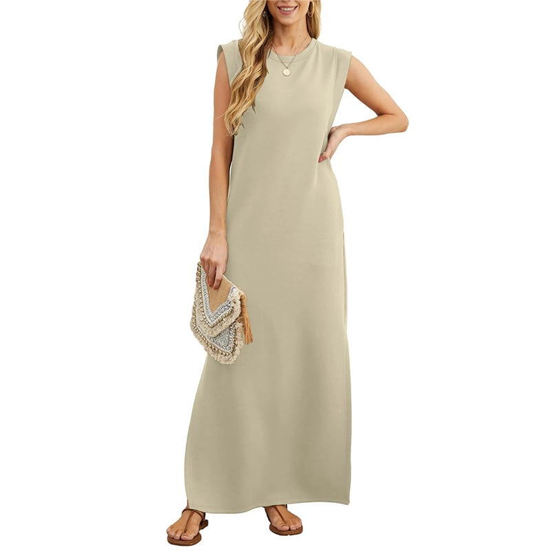 👗Women's casual dress without pleats, with a slit at the bottom✨