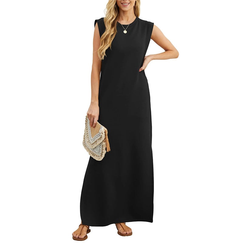 👗Women's casual dress without pleats, with a slit at the bottom✨