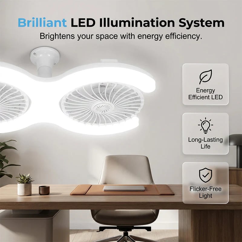 📢📢 ⏰Dual-Head LED Ceiling Fan with Light