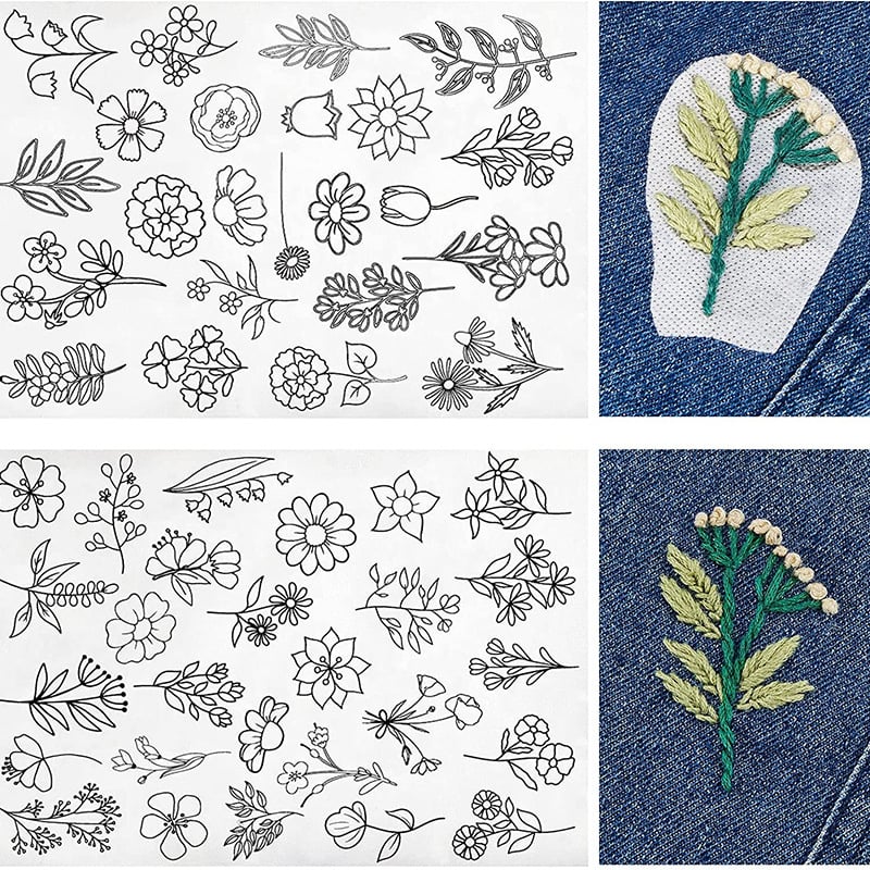 Water Soluble Flower Patterns for Embroidery🎁