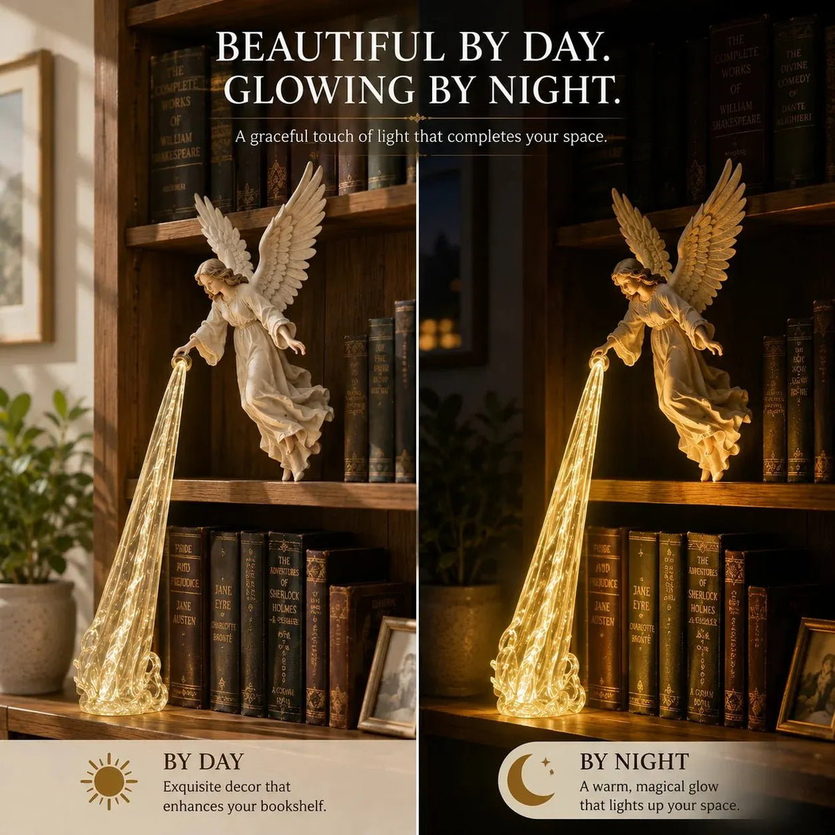 🎉🎁 Heavenly Guardian — Angel Beam Bookshelf Decor