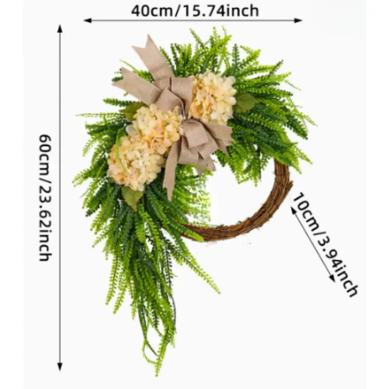 🐣Easter Sale Rustic Bohemian Wreath🌿 – Double-Sided Door Hanging with Linen Bow & Greenery