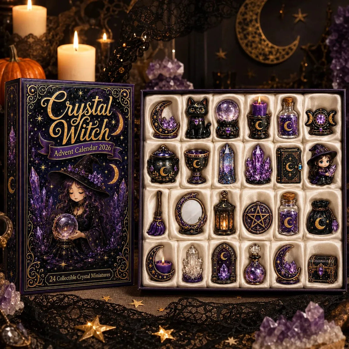 | 24 Tage voller mystischer Miniaturen, kristallinspirierter Überraschungen und zauberhafter Hexen-Fantasie ✨🔮 🔮