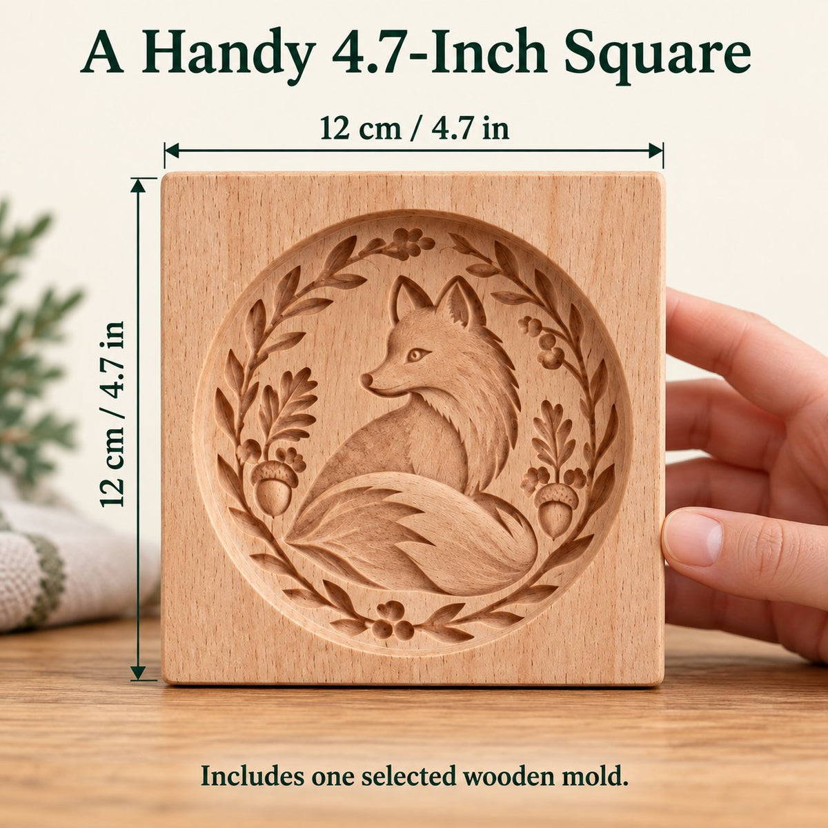 🌟✨ Woodland Animal Cookie Mold | 4.7-Inch Wooden Embossing Mold for Cozy Homemade Cookies 🍪