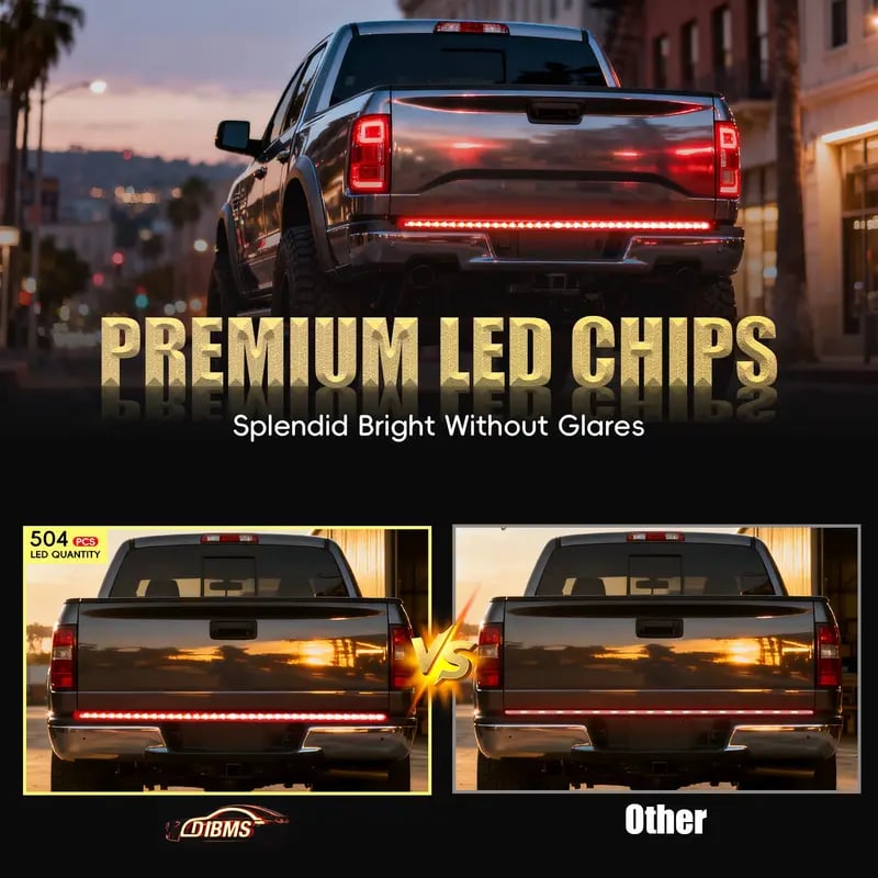 Upgraded Truck Tailgate Light Bar Strip  LED Bar with Red Running Brake Sequential Turn Signals Strobe Lighting White Reverse