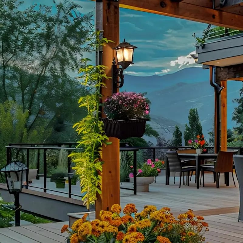 Solar Post Light With Planter