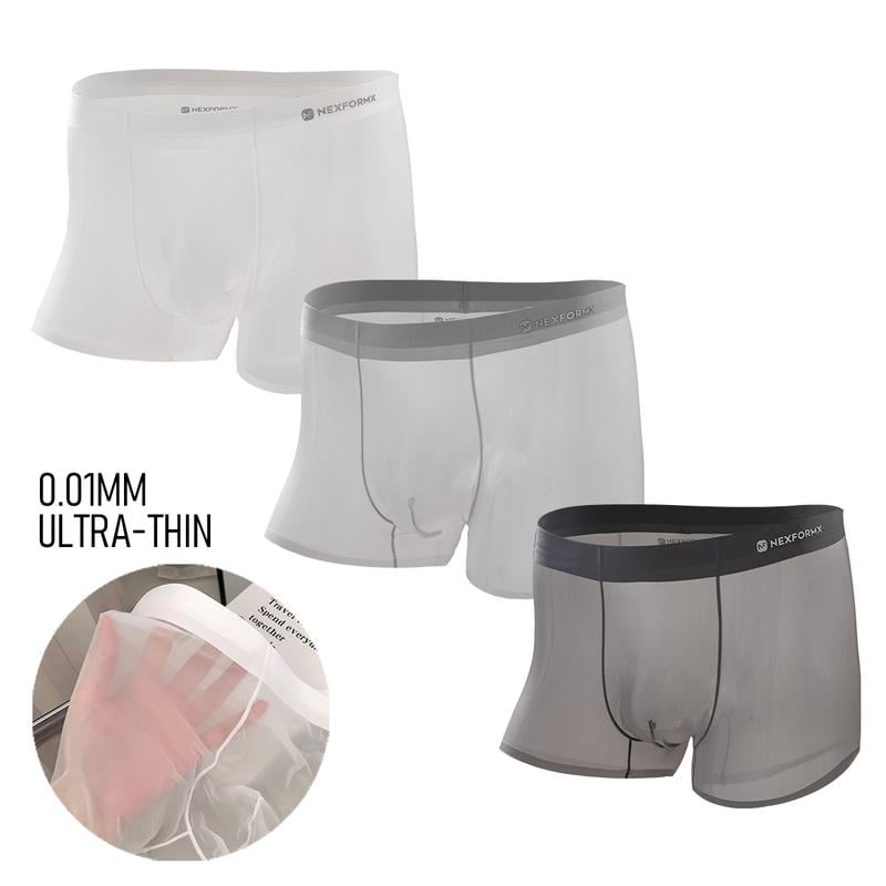 🎁Summer Comfort Men's Ultra-Thin Cooling Boxer Briefs Lightweight Microfiber Underwear Breathable No-Show Design